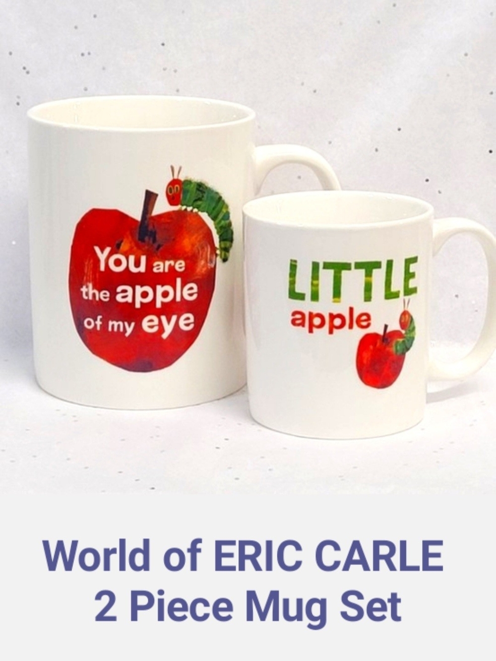 Godinger White Eric Carle Apple Print 2-Piece Mug Set